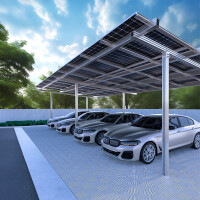 Solarcarport Halterung für 1-4 Autos | 9 - 27 Solarmodu